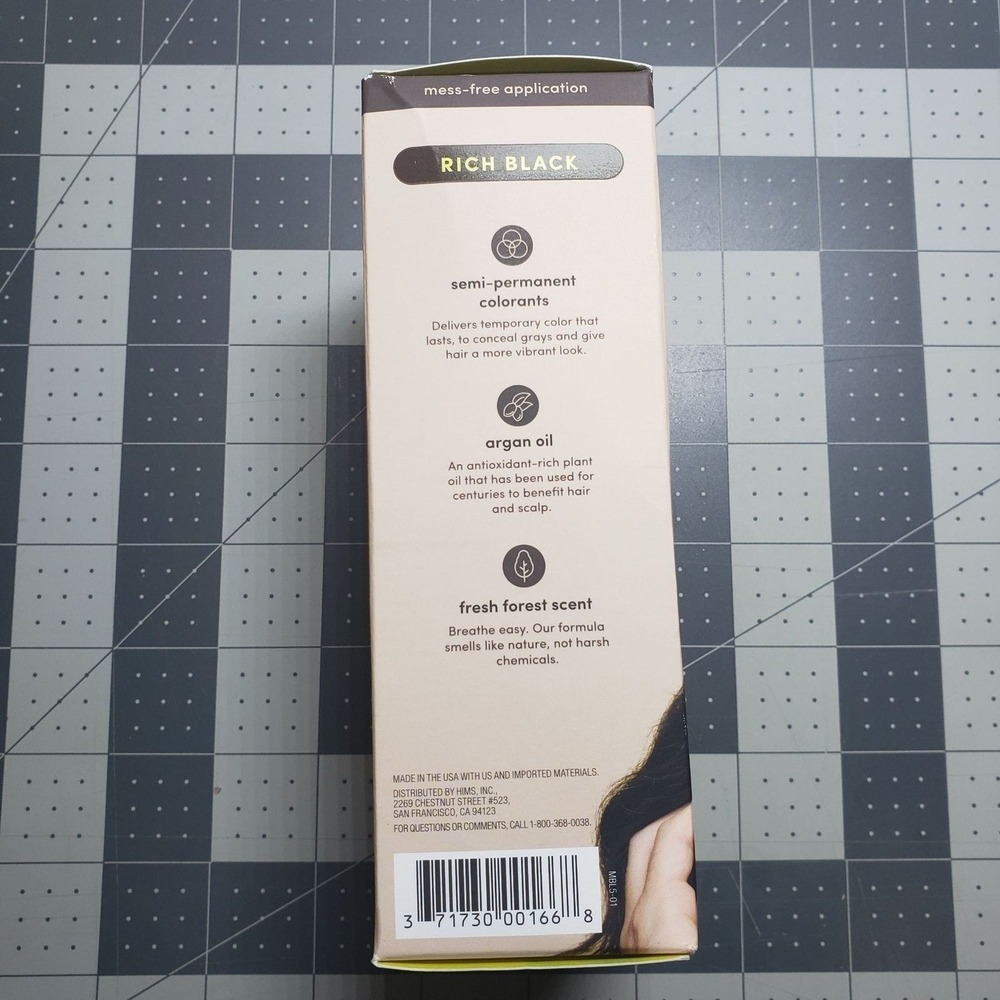 HIMS Hair Color Conditioner Men 5oz Rich Black Semi-Permanent Under Cover Argan - Picture 4 of 7